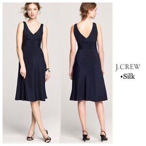 J Crew Black Crepe Silk Sophia Dress Size 4